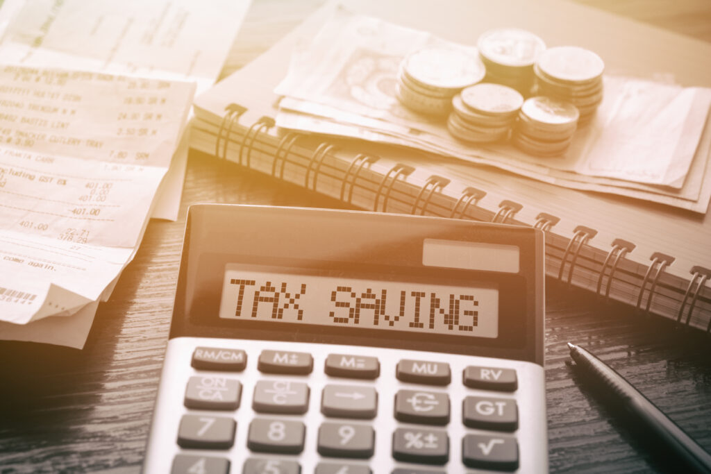 Tax Savings on a calculator