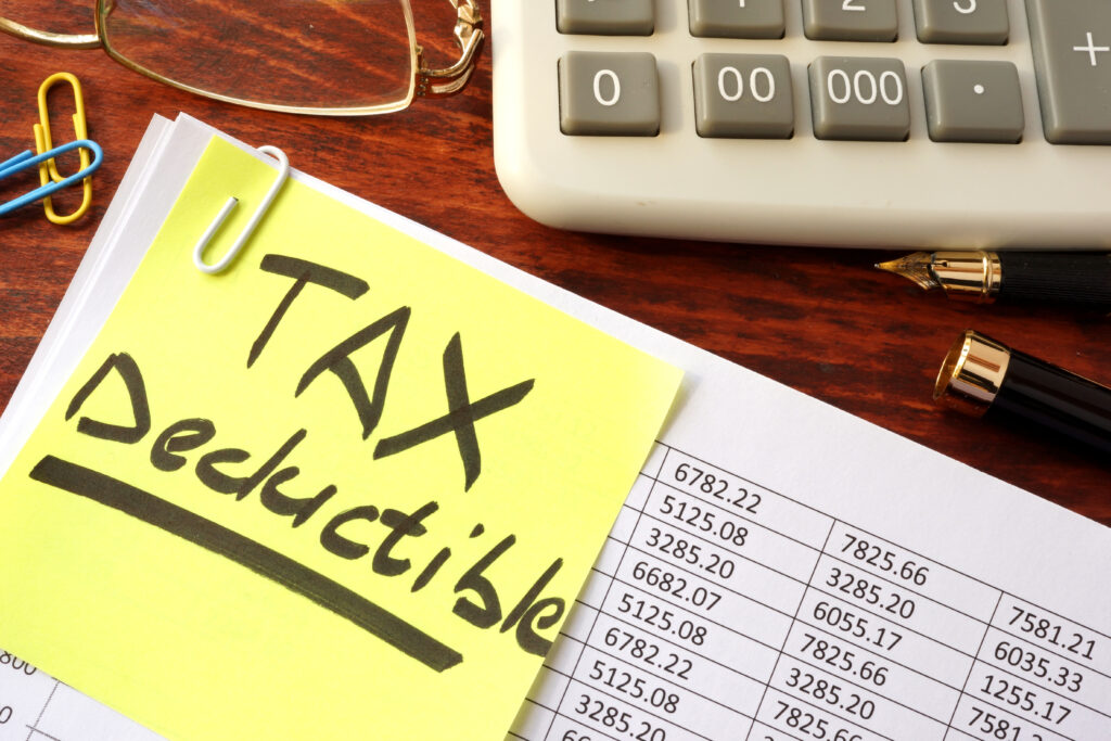 Tax Deductible on yellow post it