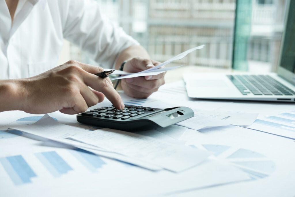 Man doing his taxes
