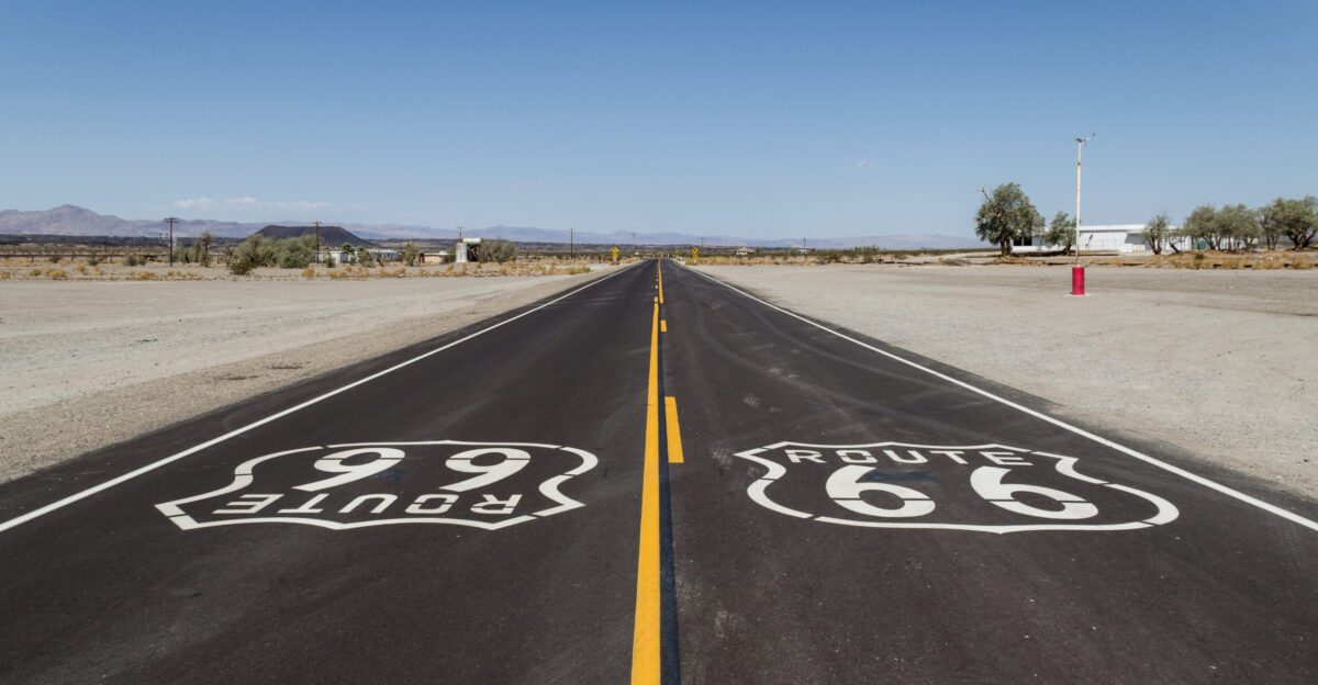 Historic Route 66 near Amboy California USA