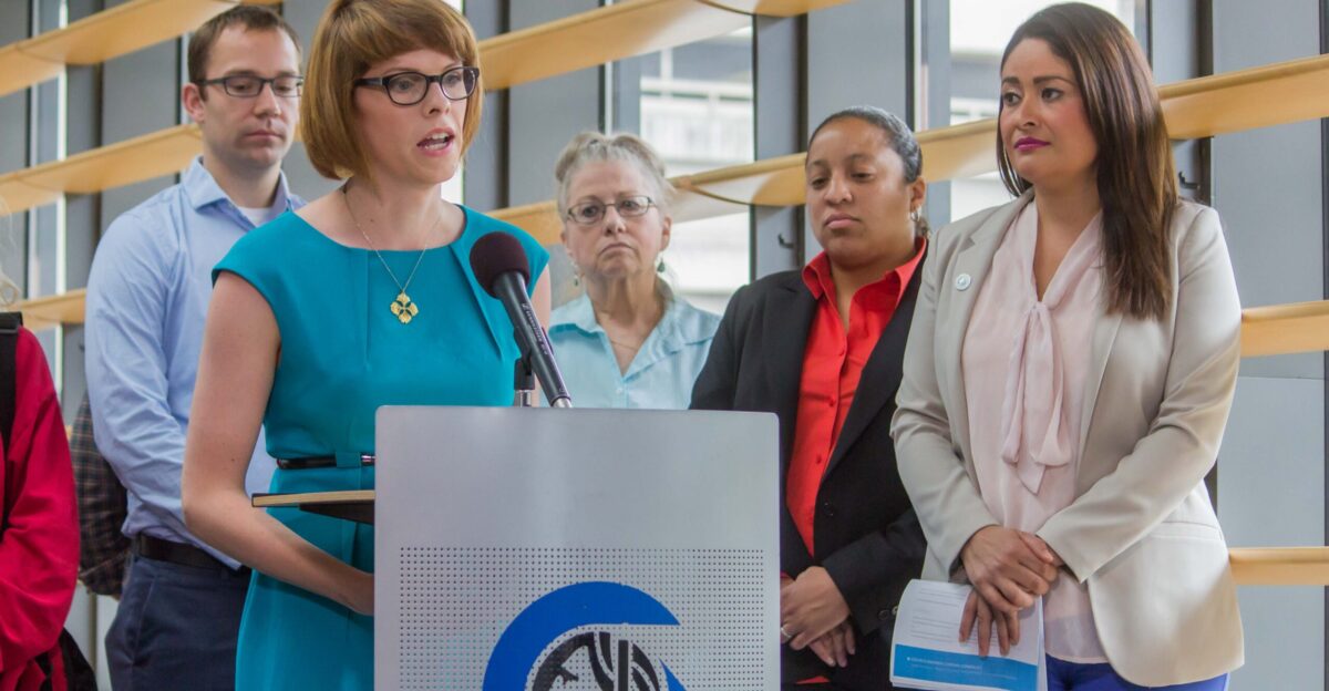 CM Lorena Gonzalez joins with LGBTQ advocates to announce legislation to ban conversion therapy on minors in Seattle The legislation was ultimately adopted unanimously