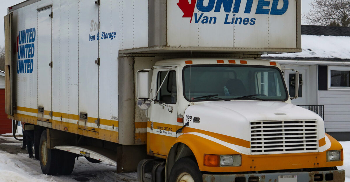 International 4700 Box Truck photographed in Sault Ste Marie Ontario Canada