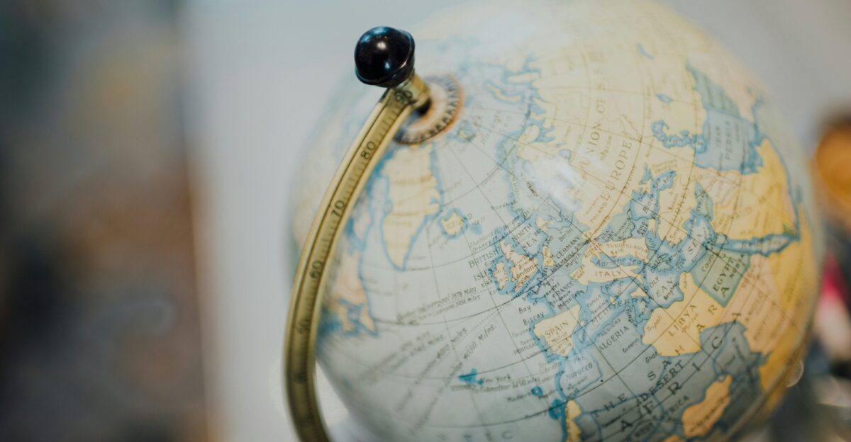 gold and silver desk globe