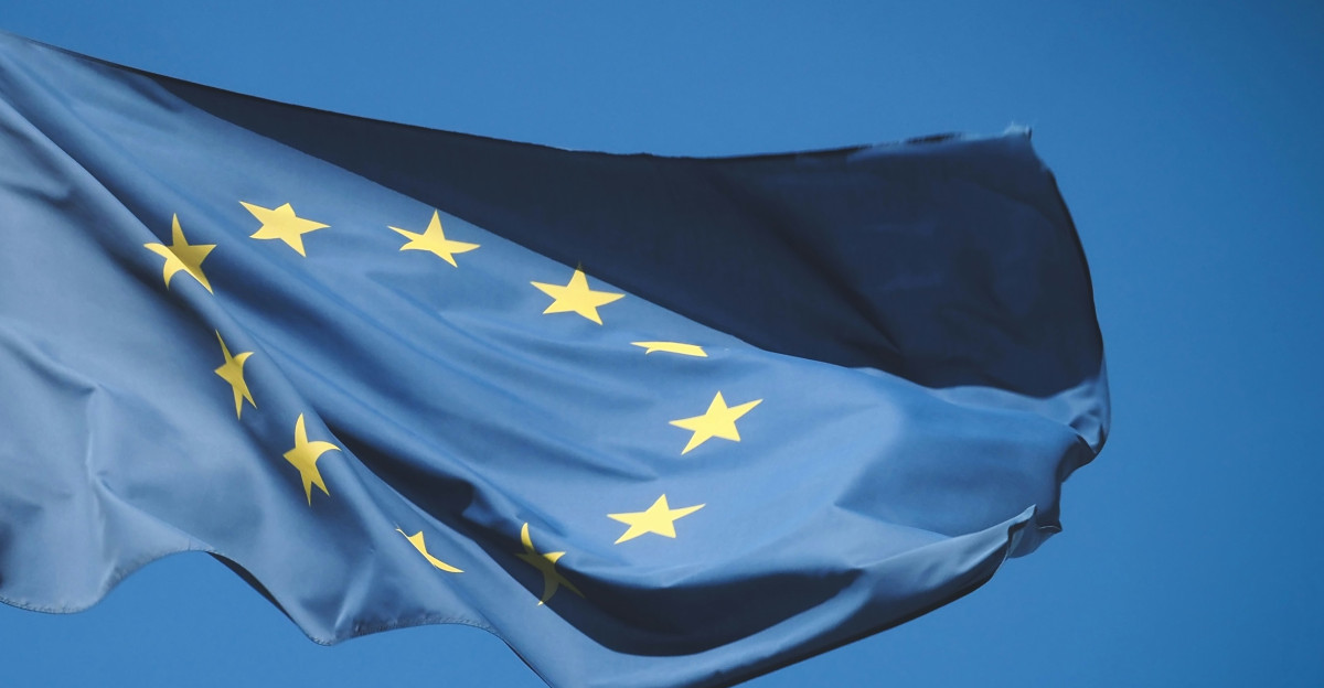 a blue flag on a pole