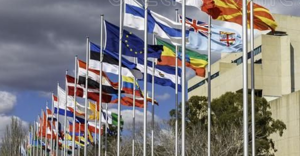 Street view of the Avenue of Flags along Queen Elizabeth Terrace Canberra Au Sponsored Ad Ad Avenue Street Canberra Flags by Hulumuu
