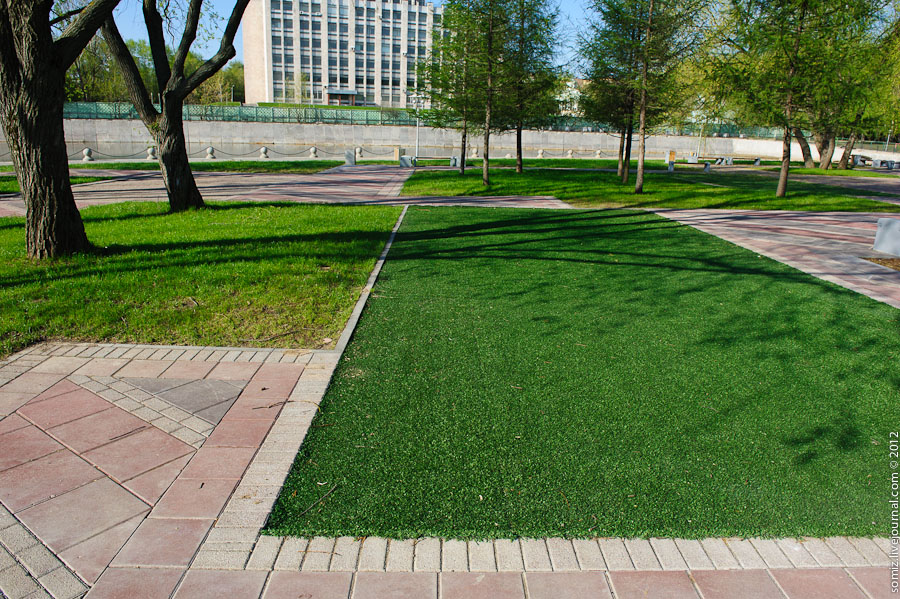 Artificial turf Park Raduga u Grafskogo pruda Alleya Zhemchugovoy rayon Veshnyaki
