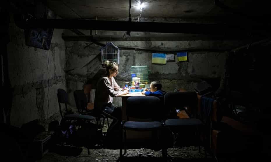 Drawing monsters in the basement last child in Ukrainian village in ruin Ukraine The Guardian by Jennie MacDonald