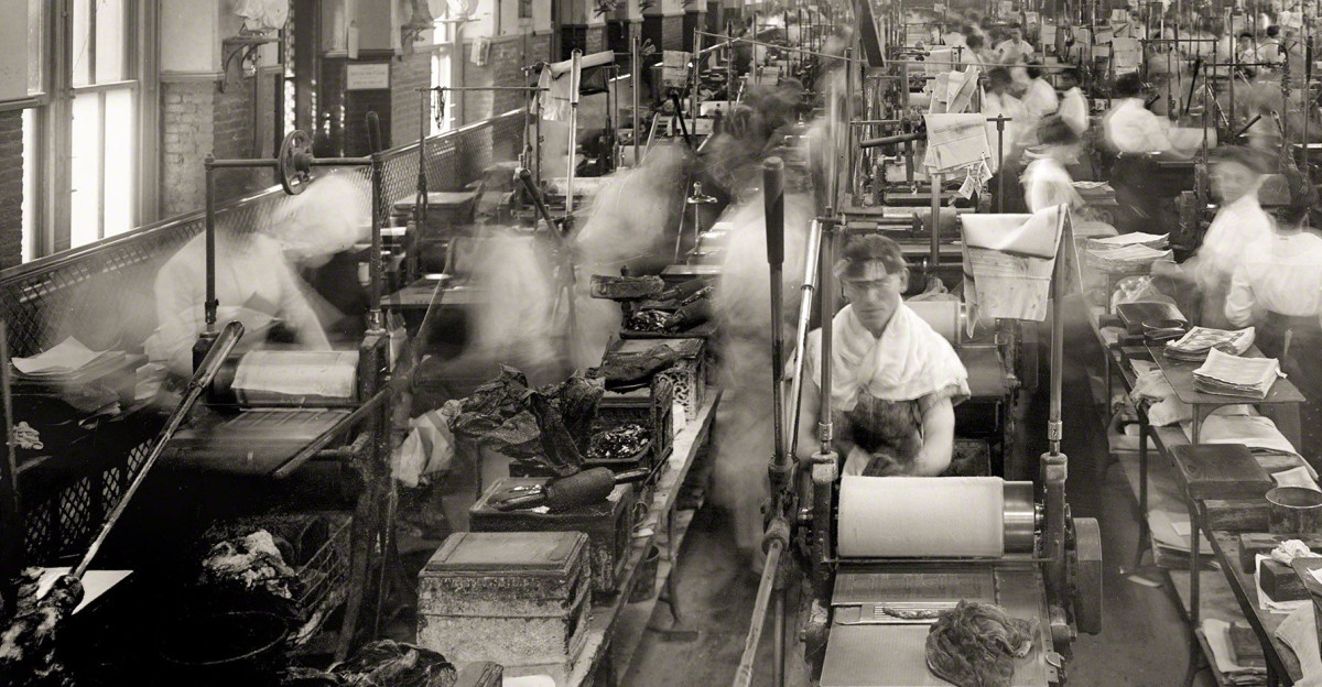 Employees at printing presses Bureau of Engrav ing and Printing Washington D C 1912 by Jennifer Alluard