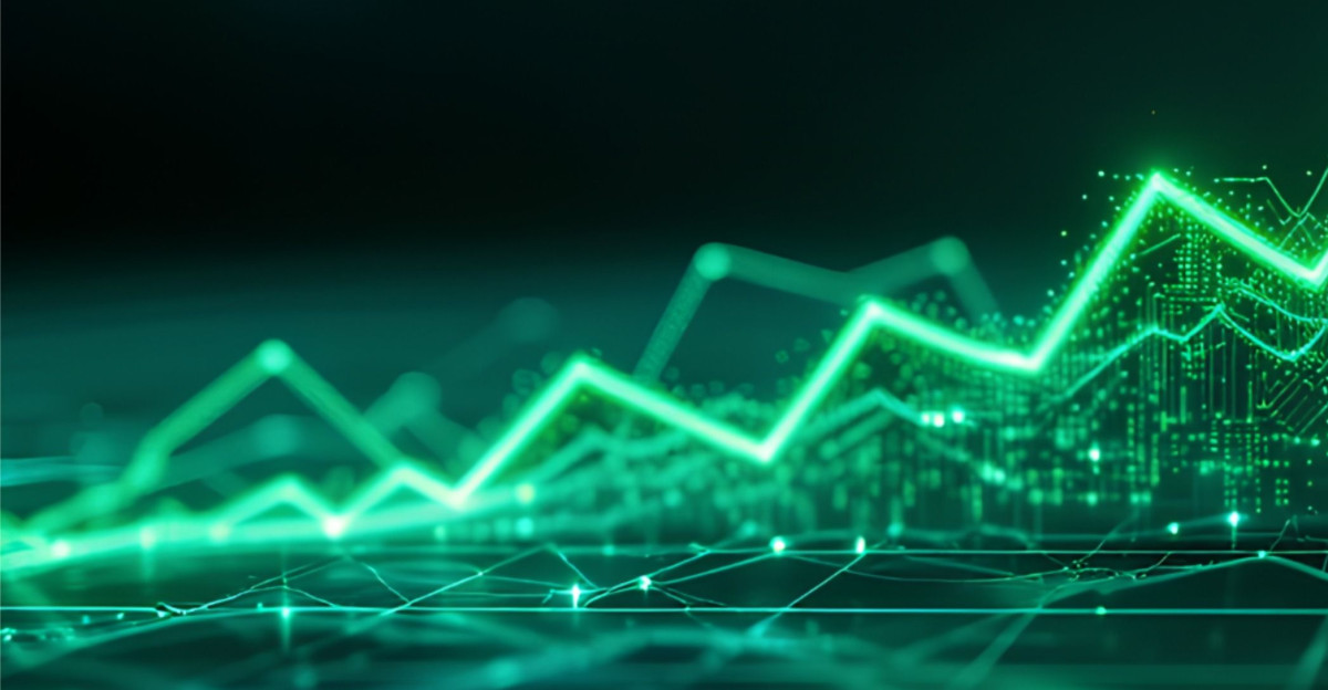 Rising Green Stock Market Chart Upward Trend Financial Growth by Mostafa Ahmed