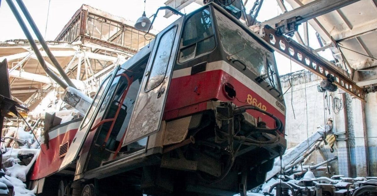 Bomb attack on Saltivske tram depot in Kharkiv 2022