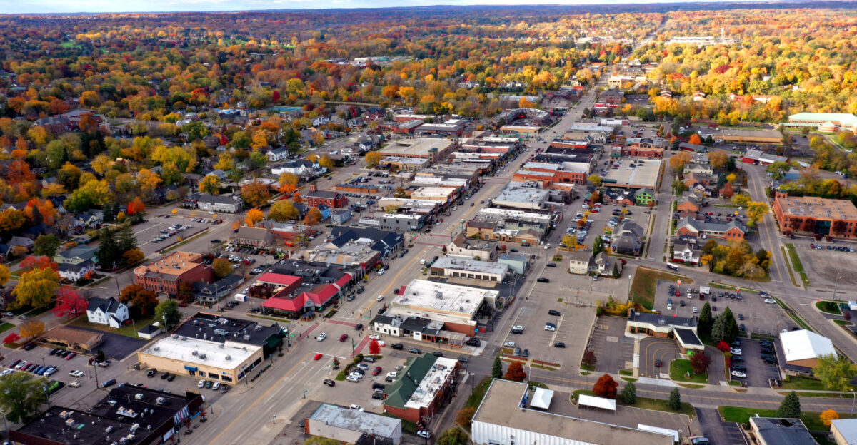 Looking north over Downtown Rochester Michigan in Detroit s far-north suburbs 2022