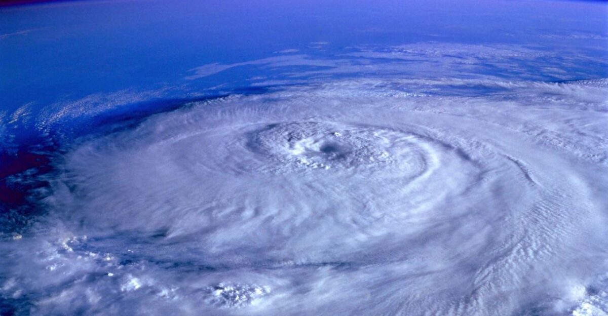A breathtaking satellite image capturing a swirling hurricane over the Earth s ocean