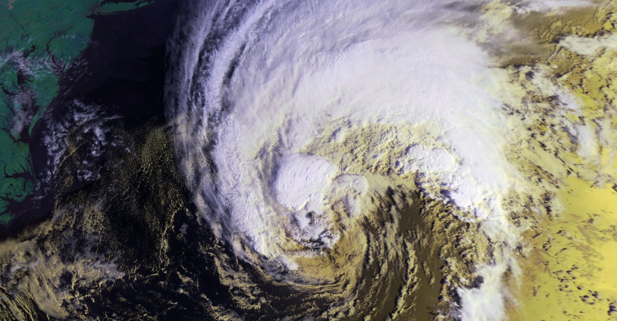 This image shows Hurricane Gabrielle at peak intensity on September 17 at 1213 UTC. This image was produced from data from NOAA-15, provided by NOAA.