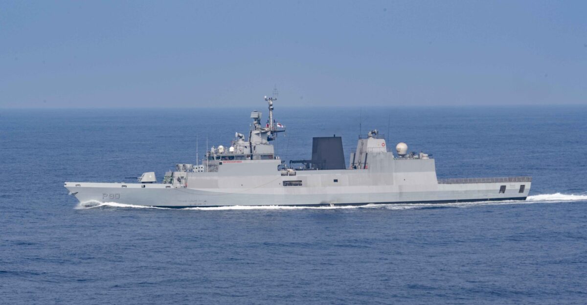 INDIAN OCEAN April 6 2021 The amphibious transport dock ship USS Somerset LPD 25 conducts formation maneuvers with the Indian navy IN Kiltan P 30 during La Perouse 2021 La Perouse consists of naval assets from Australia France India Japan and the United States La Perouse is an exercise conducted during the annual French Navy midshipman deployment called Mission Jeanne d Arc The exercise is designed to conduct training enhance cooperation in maritime surveillance maritime interdiction operations and air operations As the U S Navy s largest forward-deployed fleet 7th Fleet employs 50-70 ships and submarines across the Western Pacific and Indian oceans U S 7th Fleet routinely operates and interacts with 35 maritime nations while conducting missions to preserve and protect a free and open Indo-Pacific Region U S Navy photo by Mass Communications Specialist 2nd Class Heath Zeigler
