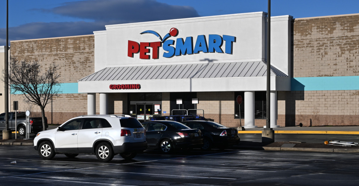 The PetSmart and Five Below stores with Aldi grocery store beyond them at Orchard Center in Calverton 12000 Cherry Hill Road Silver Spring Maryland 20904