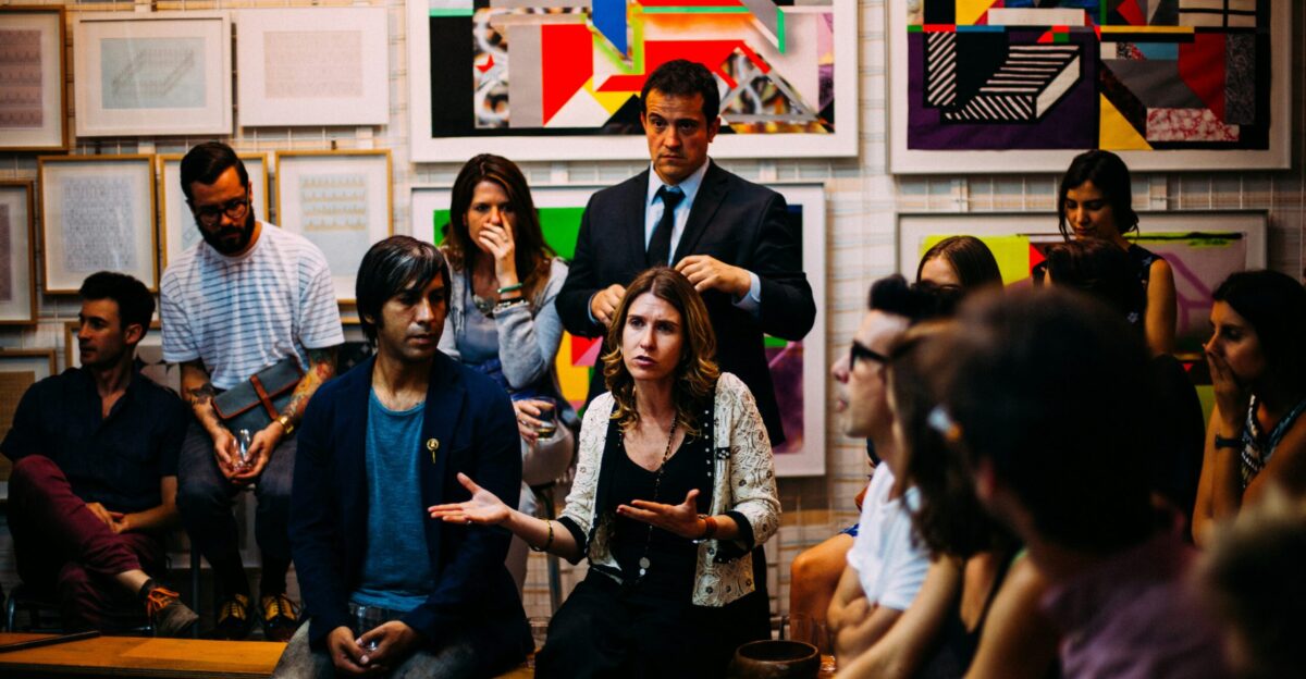 people meeting in room