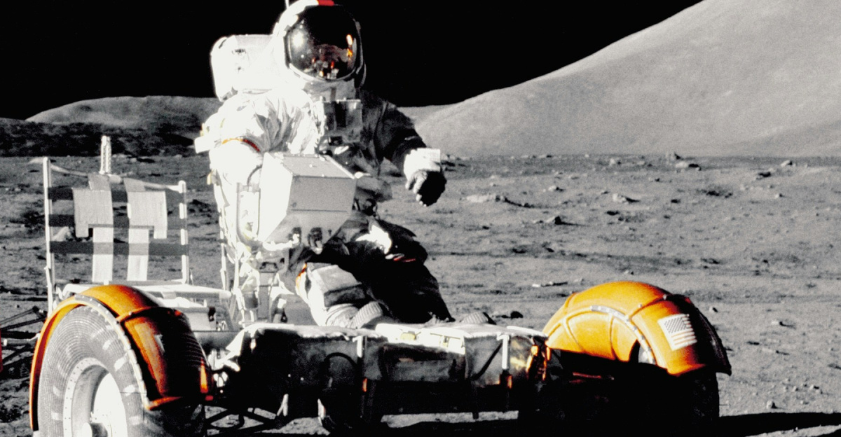Astronaut on lunar rover