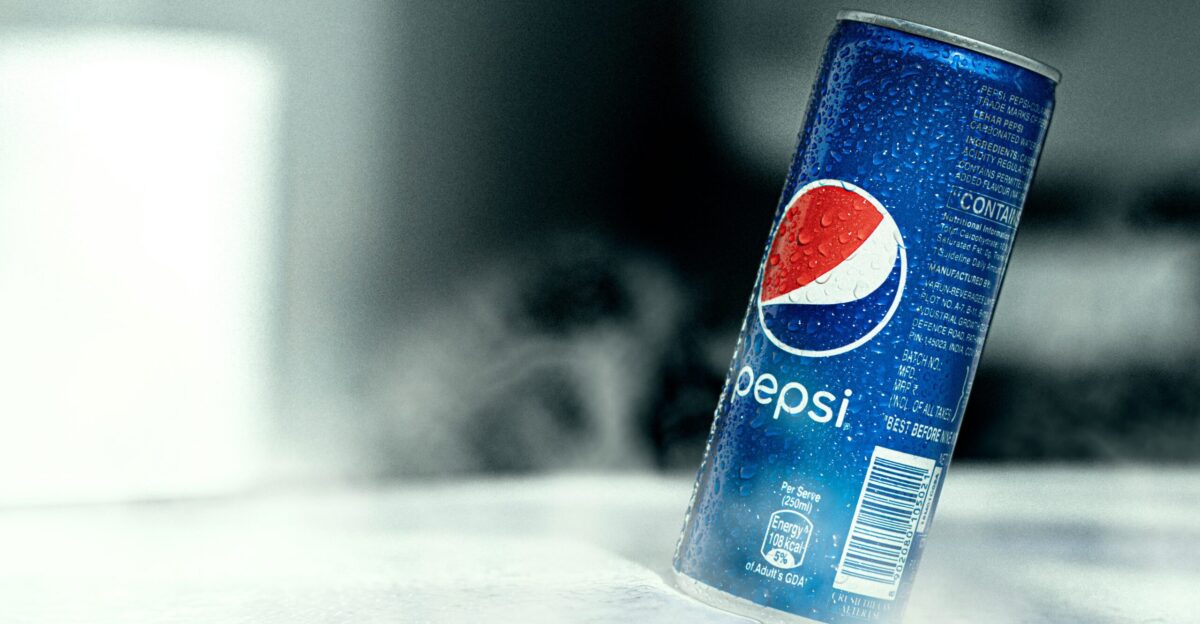 pepsi can on white table