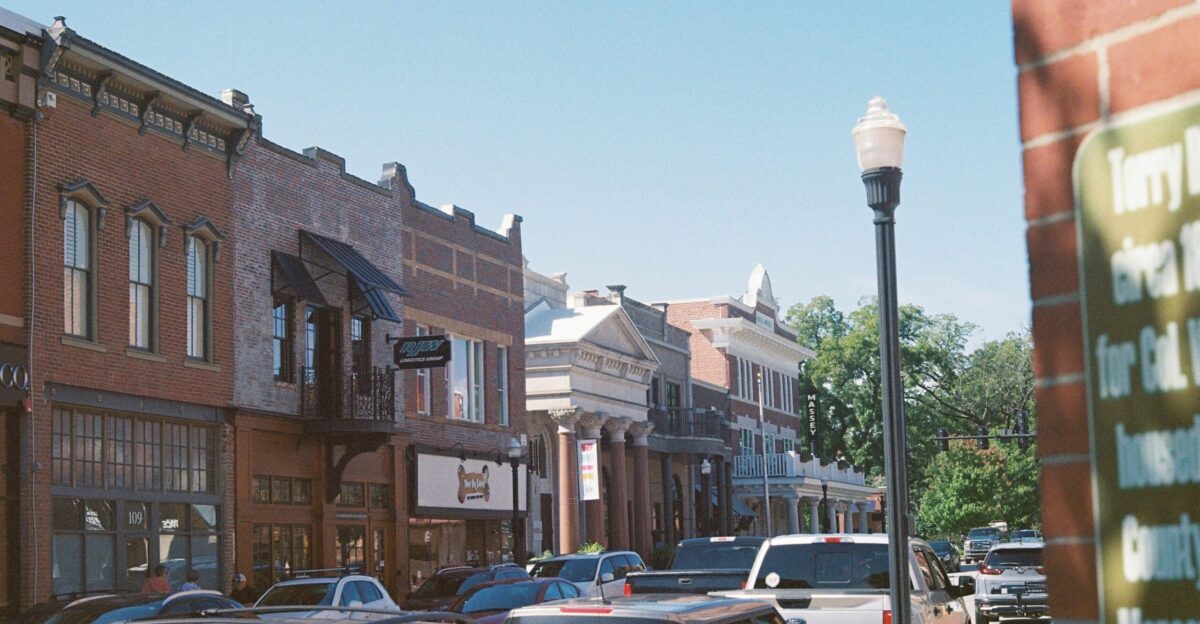 a car parked on a city street