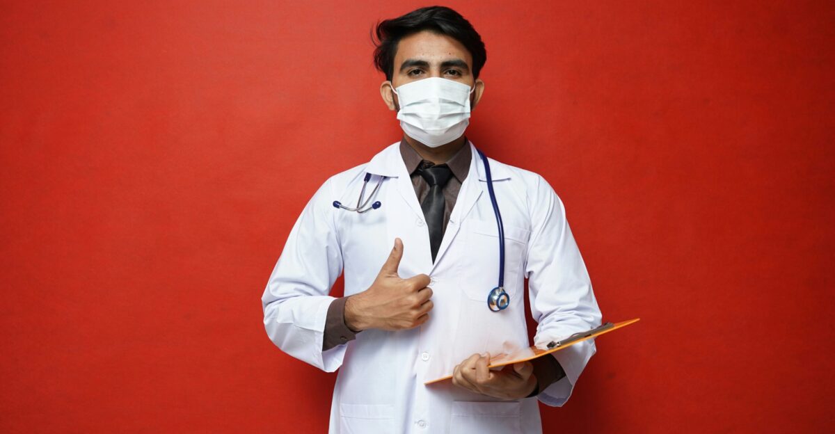a doctor holding a clipboard