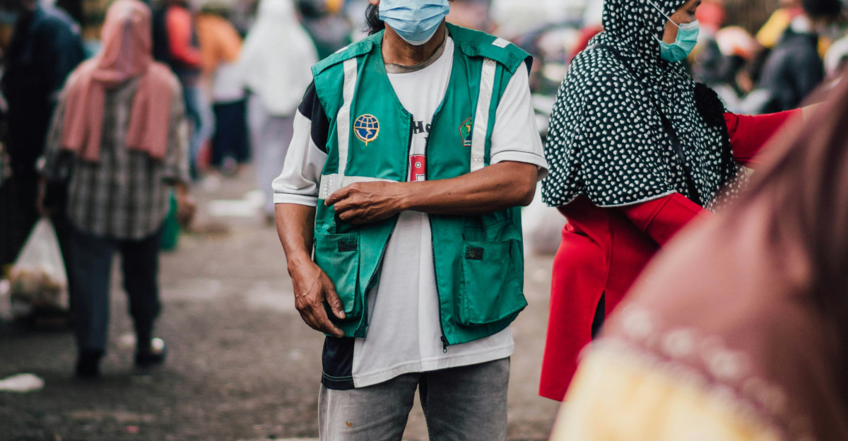 a person wearing a mask