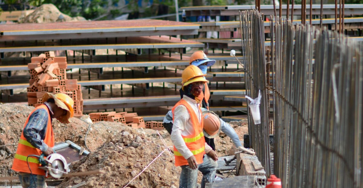 a few construction workers at work