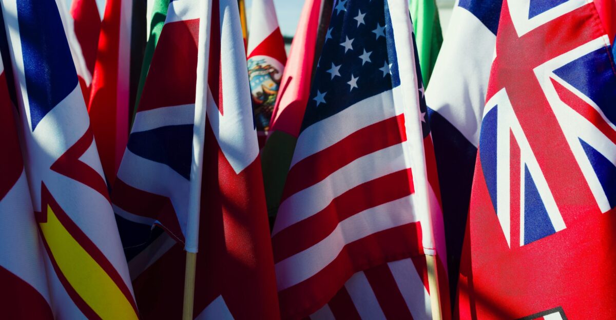 a group of flags