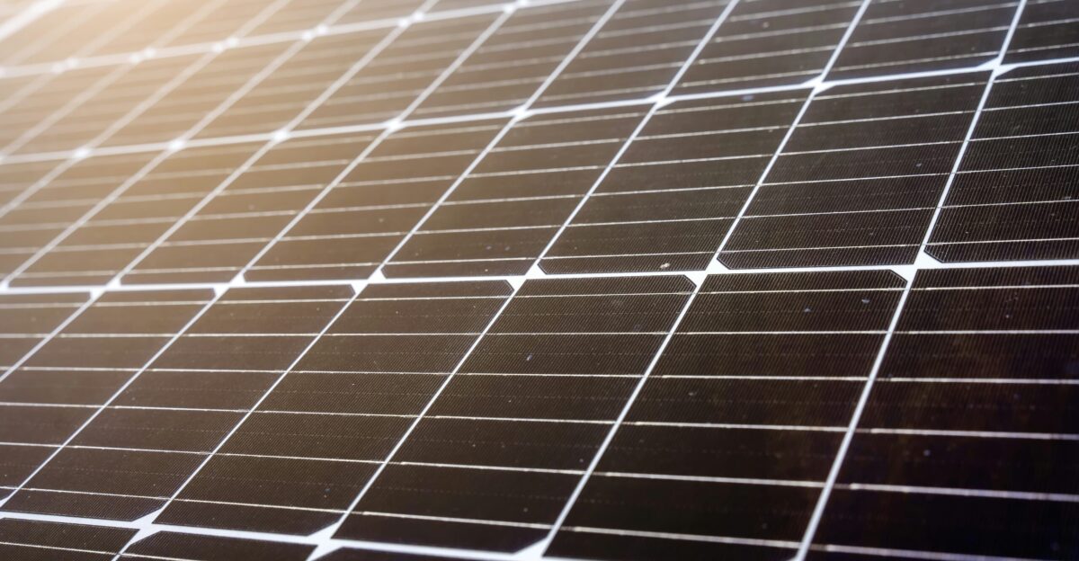 A close up view of a solar panel