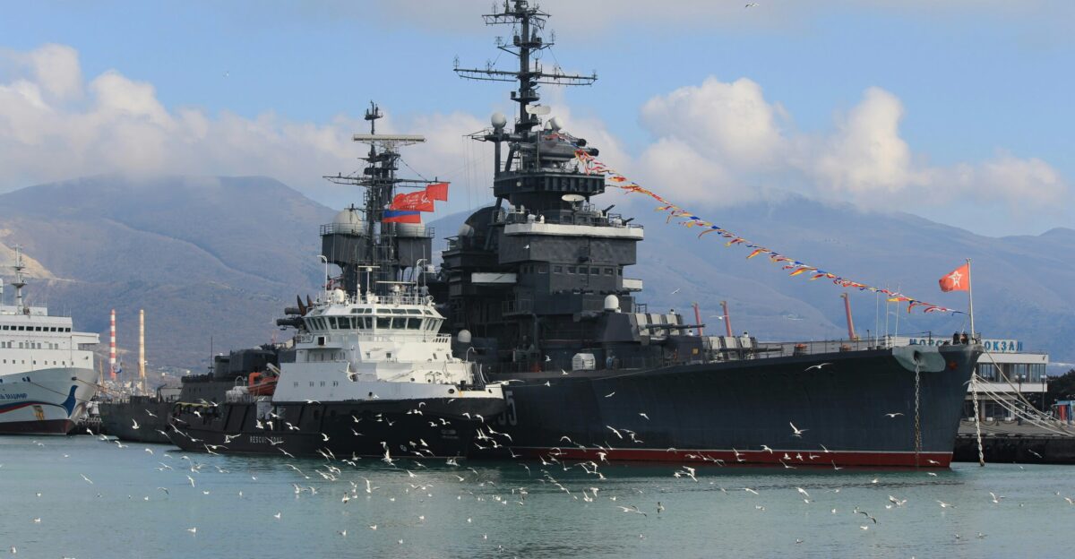 A large ship in a body of water