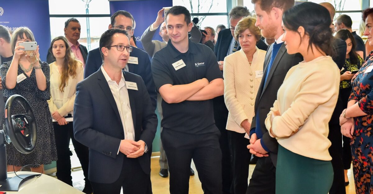 During their first visit to Northern Ireland on 23 March 2018 Prince Harry and Ms Markle visited Catalyst Inc An independent non-profit organisation which works to build a community of innovators in Northern Ireland providing the home support and networks to nurture innovators and entrepreneurs to aim higher and succeed faster The visit saw talented individuals from across Northern Ireland showcase their products and inventions to Prince Harry and Ms Markle talking them through the entrepreneurial journey - from the original idea through to the final product