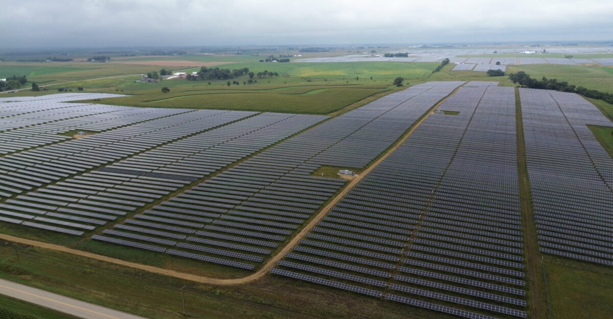 Badger Hollow Solar farm looking west