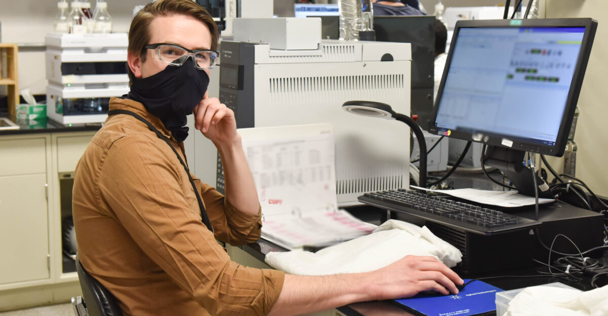 A laboratory analyst works on processing samples at the Blue Grass Chemical Agent-Destruction Pilot Plant laboratory A portion of this photograph has been blurred in accordance with Department of Defense guidelines Visit our website for more information a href rel noreferrer nofollow