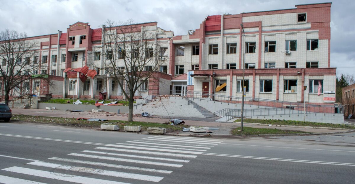 Chernihiv regional hospital damaged after russian bombing 2022