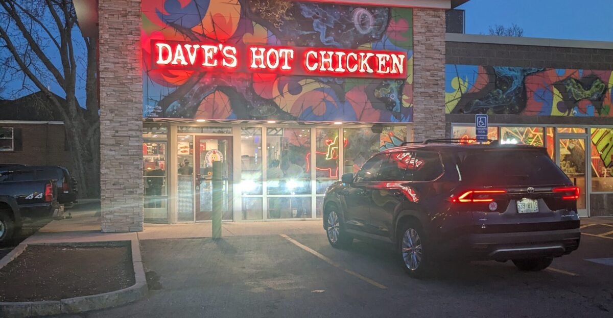 Dave s Hot Chicken storefront at 1600 Woodbury Avenue in Portsmouth New Hampshire