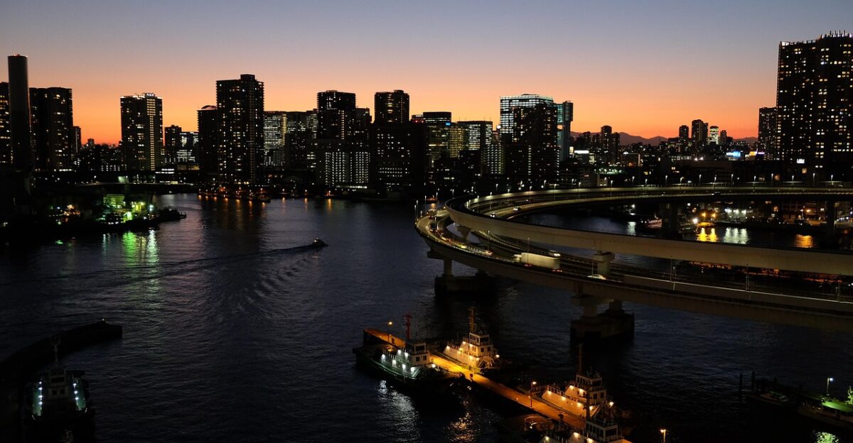 twilight zone city scape rainbow bridge tokyo famous bay area city scape city scape city scape city scape city scape