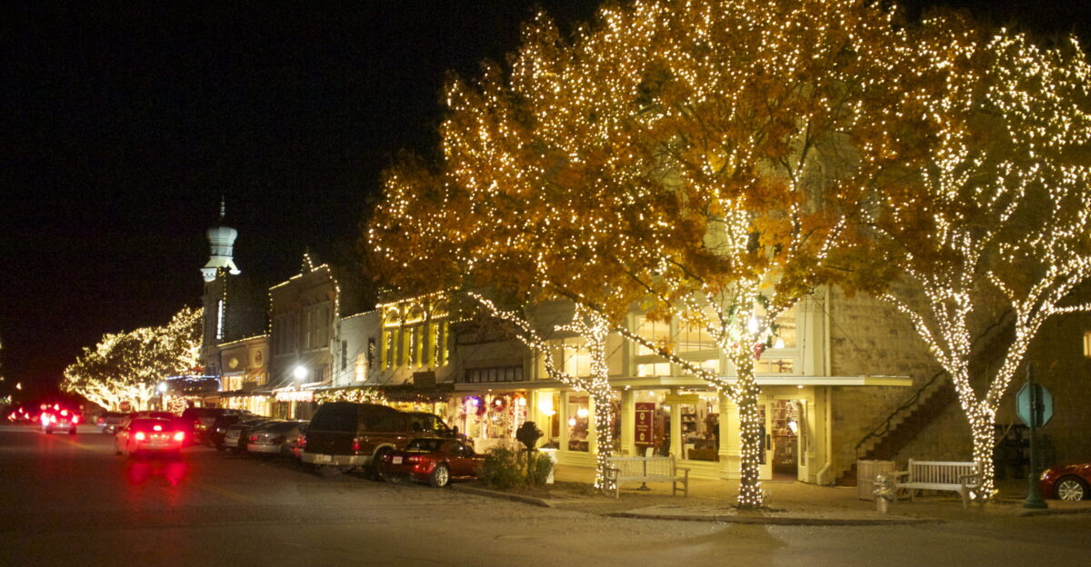 Georgetown Texas s downtown Christmas lights December 2013