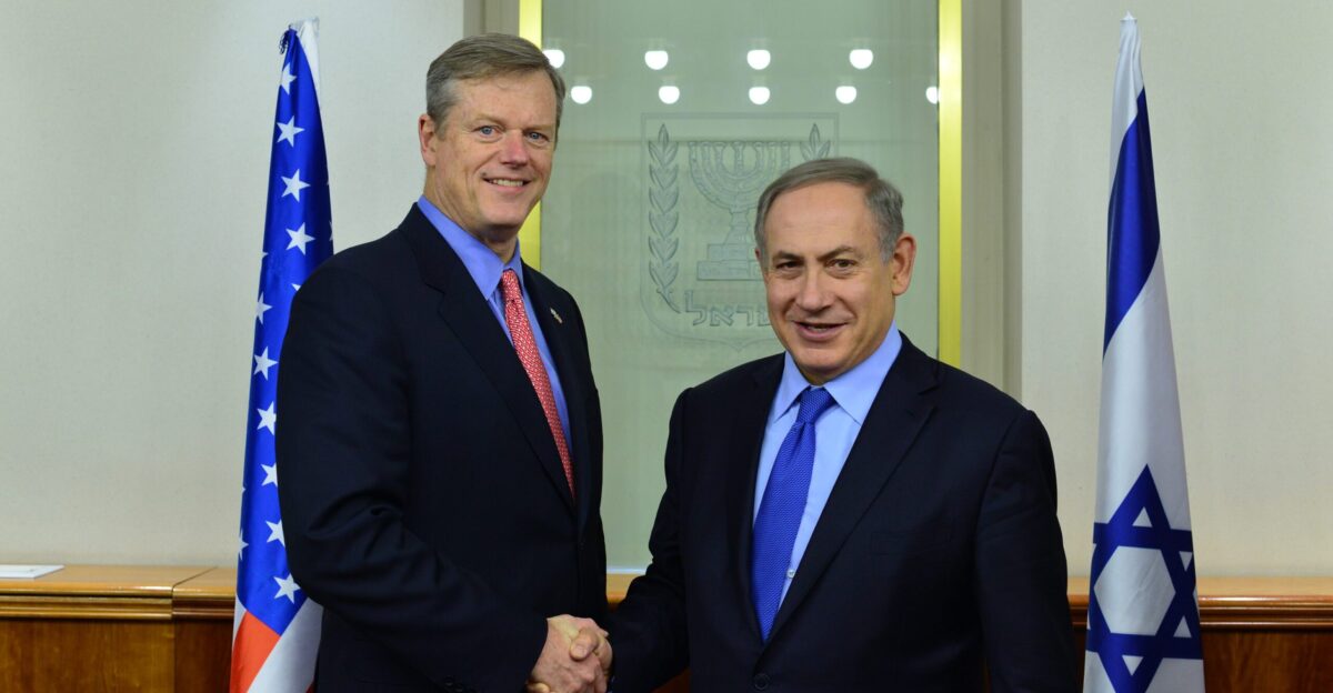 Governor Charlie Baker met on Monday December 12 with Israeli Prime Minister Benjamin Netanyahu to to discuss the strong and unique relationship between Israel and Massachusetts The meeting took place during the Baker-Polito Administration s Economic Development Mission to Israel