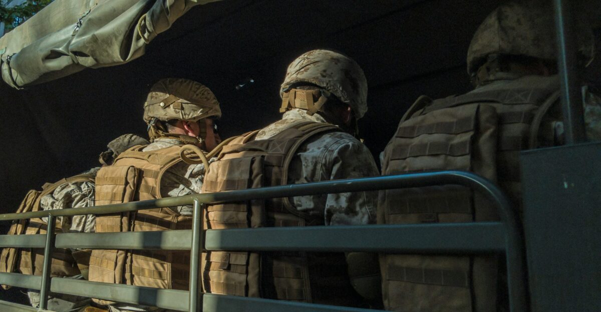 soldiers in truck