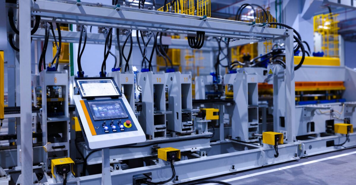 a machine that is inside of a building