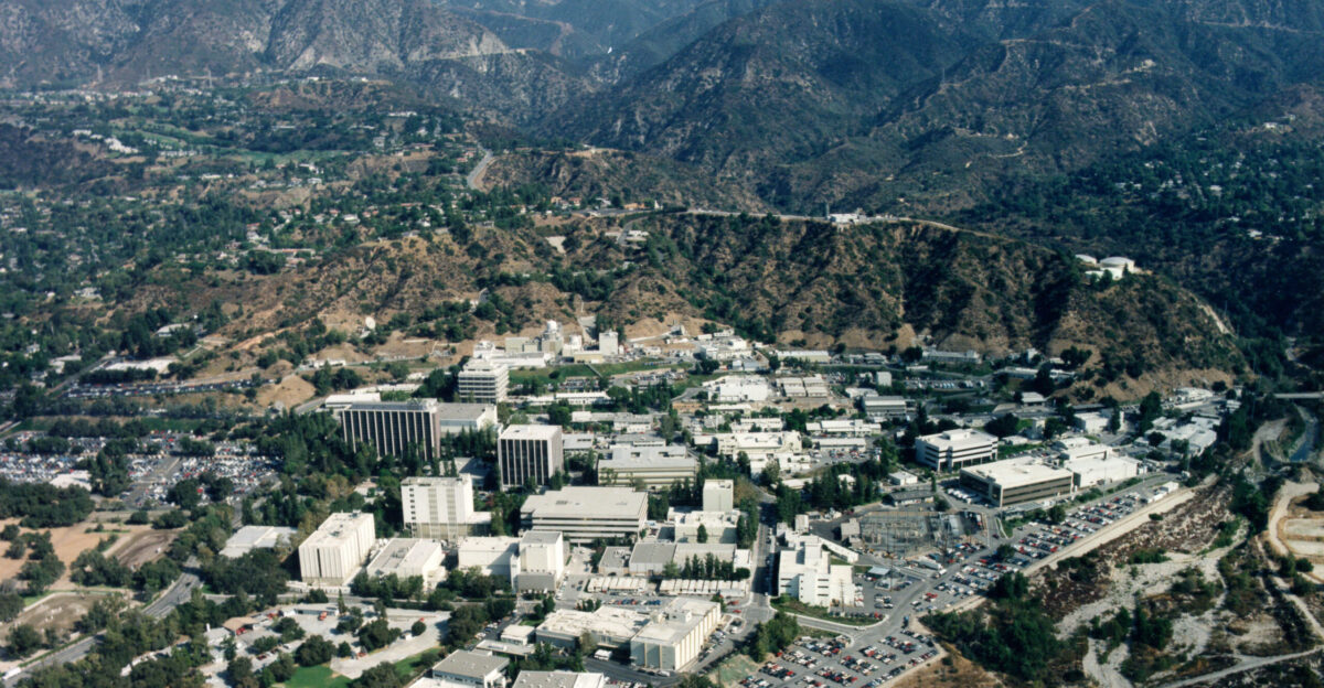 The Jet Propulsion Laboratory in the upper Arroyo Seco and San Gabriel Mountains foothills of Pasadena and Altadena Southern California