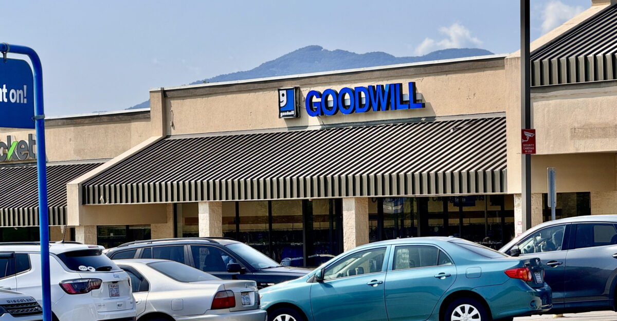 A typical Goodwill shopping center store in Clyde North Carolina