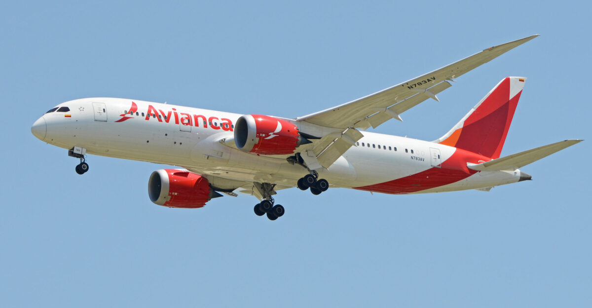 c n 37505 l n 242 Built 2014 Seen arriving on flight AV10 from Bogota Madrid-Barajas International Airport Spain 21-5-2016