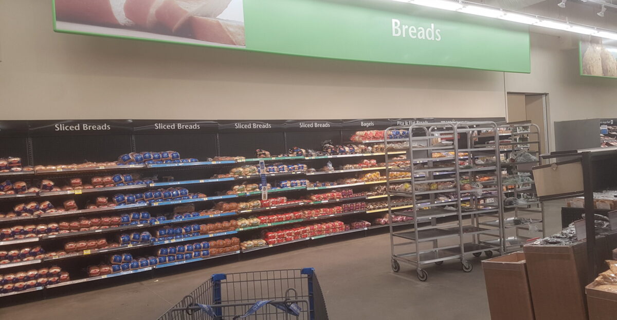 Bread at a Walmart store in Vegreville Alberta Canada in 2022