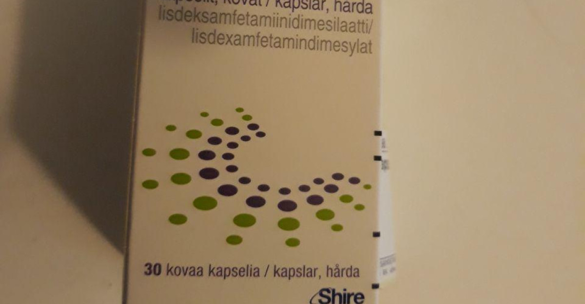 Elvanse 20mg capsules Finnish market labeling Lisdexamphetamine Elvanse 20mg kapselit suomenkieliset pakkaustekstit Lisdeksamfetamiini