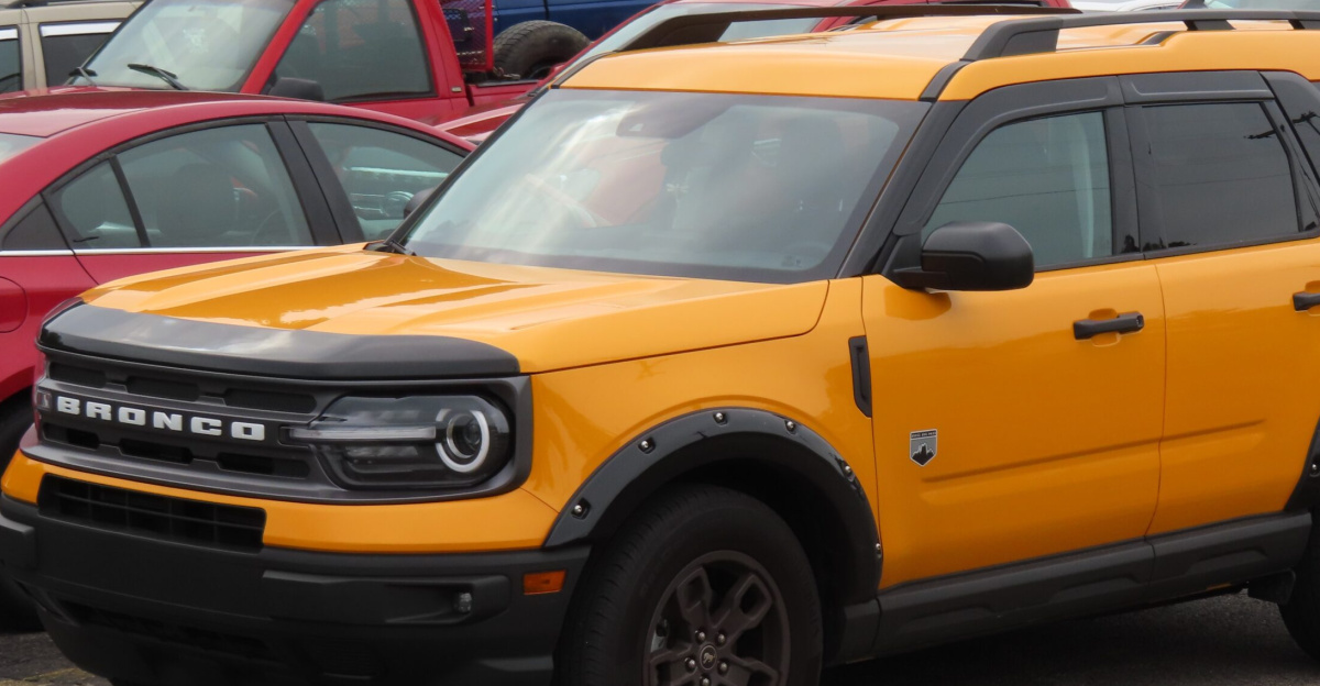 2022 Ford Bronco Sport Big Bend photographed in New Castle, Pennsylvania. Finished in Cyber Orange Metallic Tri-coat.