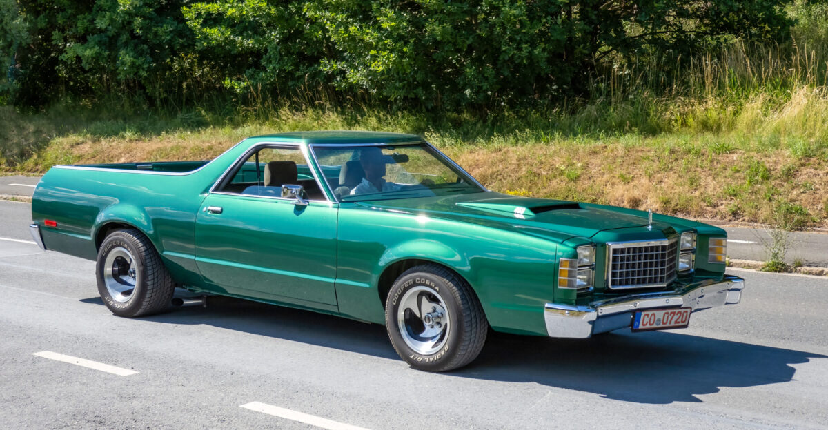 Ford Ranchero seventh generation 1977-1979 on its way to the 2022 Oldtimer Meeting in Kulmbach