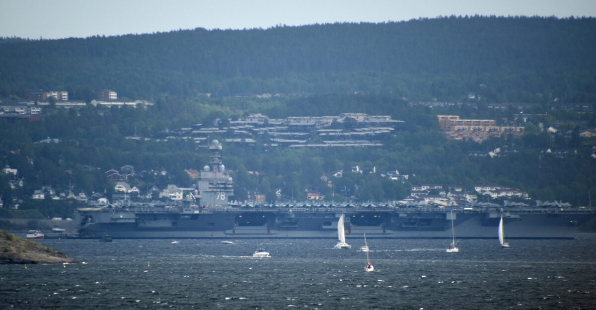 General views of USS Gerald R Ford CVN-78 on it s first mission to Oslo