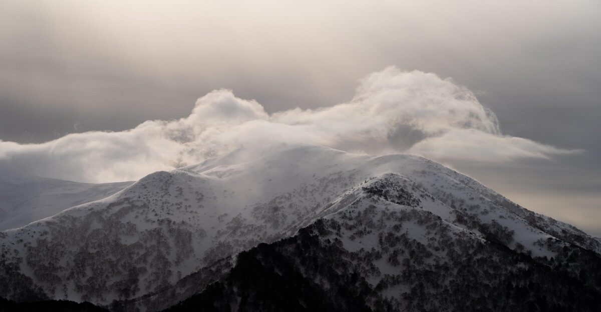 nature mountain snow peak landscape clouds