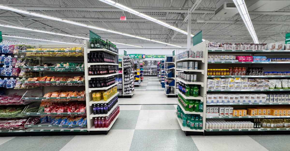Interior of a Dollar Tree discount store in Greenville South Carolina