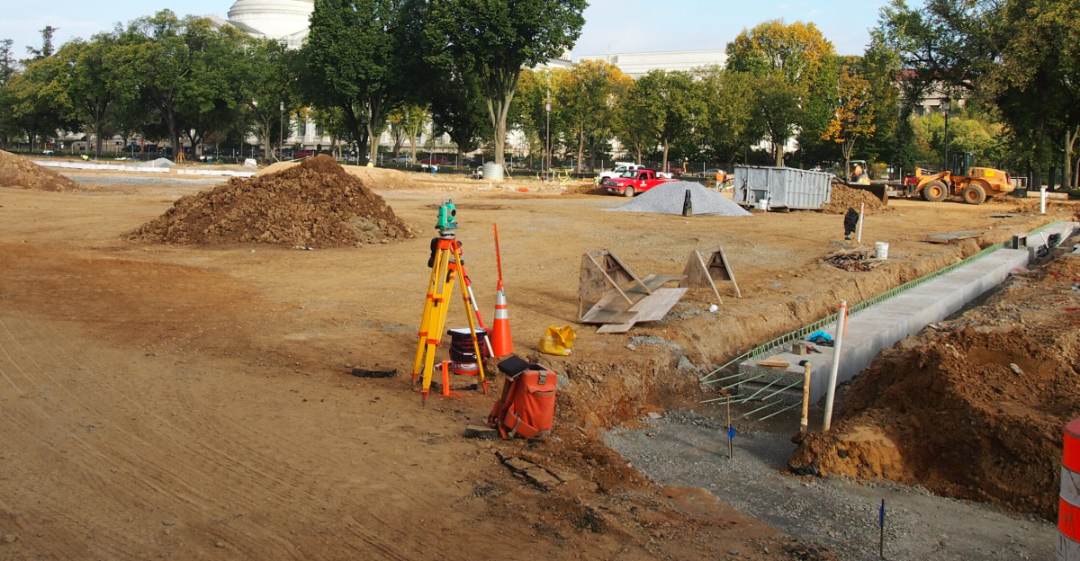 grading and drainage of mall
